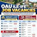OAU Recruitment 2026: Academic and Non-Teaching Staff Vacancies at Obafemi Awolowo University OAU Recruitment 2026 - Academic and Non-Teaching Staff Vacancies at Obafemi Awolowo University