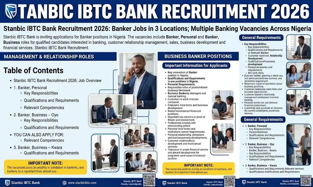 Stanbic IBTC Bank Recruitment 2026