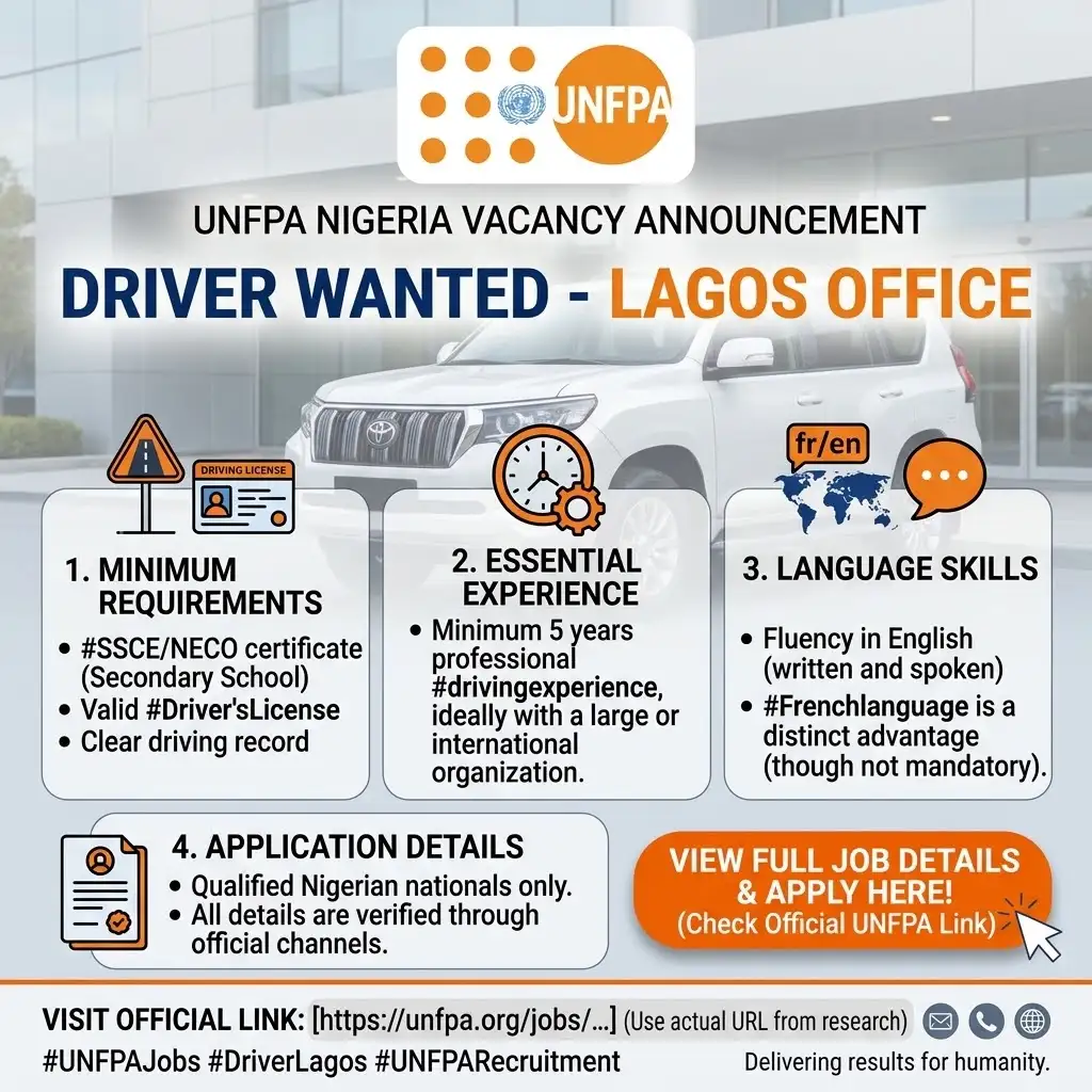 UNFPA Driver job in Lagos